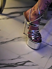 Mature businesswoman takes off hot underwear