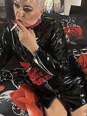 Mistress Shirley fucked her sissy slave using toys for intense pleasure