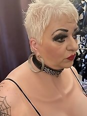 The step mom is teasing her step son in white tights