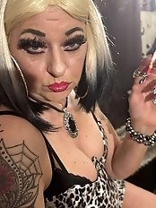 A young looking housewife gets a big cock and enjoys it very much