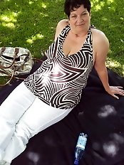 Stunning older girl gets seminaked