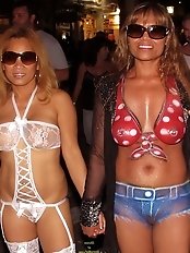 Attractive women are undressing