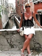 An elderly Oriental businesswoman roughly penetrated