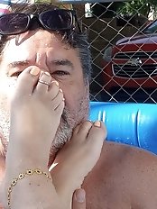 Dripping foot soles for my oral pleasure